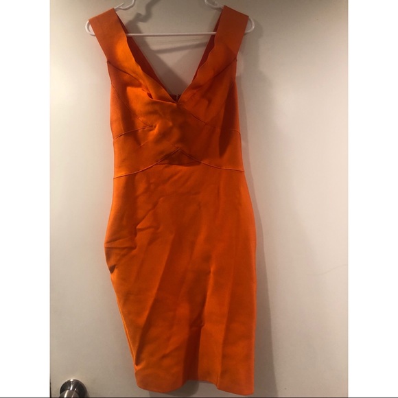 house of cb orange bandage dress